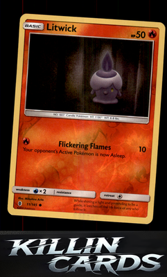 Reverse Holofoil Litwick 11/145 Pokemon Common SM - Guardians Rising Card NM