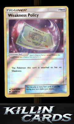 Weakness Policy 126/147 Pokemon Uncommon SM - Burning Shadows Card NM