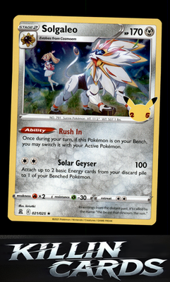Solgaleo 021/025 Pokemon Holo Rare Celebrations Card NM