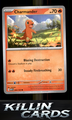 Charmander - 004/165 004/165 Pokemon Common SV: Scarlet & Violet 151 Card NM