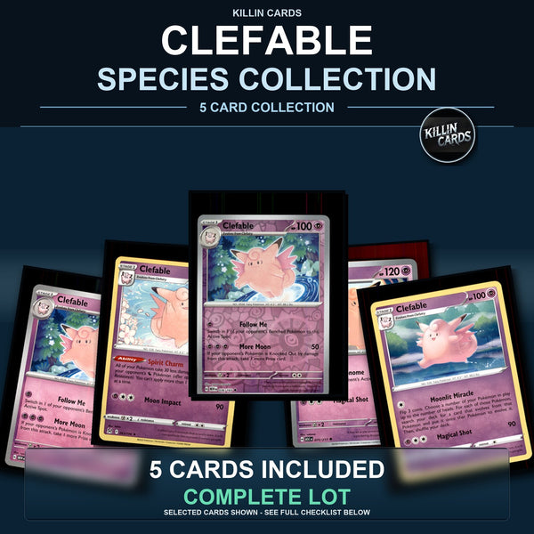 Pokemon TCG Clefable Species Collection 5 Different Cards