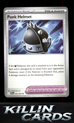 Punk Helmet 092/094 Pokemon Uncommon ME02: Phantasmal Flames Card NM