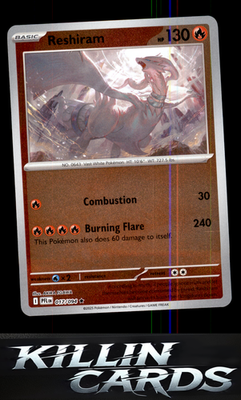 Reverse Holofoil Reshiram 017/094 Pokemon Rare ME02: Phantasmal Flames Card NM