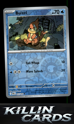 Reverse Holofoil Buizel 057/182 Pokemon Common SV10: Destined Rivals Card NM