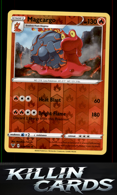 Reverse Holofoil Magcargo 028/185 Pokemon Uncommon SWSH04: Vivid Voltage Card NM