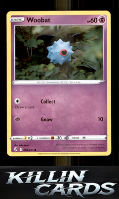 Woobat 068/203 Pokemon Common SWSH07: Evolving Skies Card NM