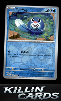 Reverse Holofoil Poliwag 060/165 Pokemon Common SV: Scarlet & Violet 151 Card NM