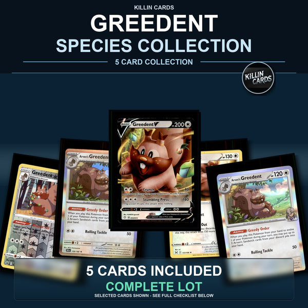 Pokemon TCG Greedent Species Collection 5 Different Cards