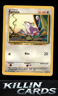 Rattata 061/102 Pokemon Common Base Set Card LP