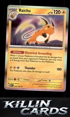 Raichu 026/165 Pokemon Rare SV: Scarlet & Violet 151 Card NM