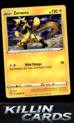 Zeraora 102/264 Pokemon Rare SWSH08: Fusion Strike Card NM