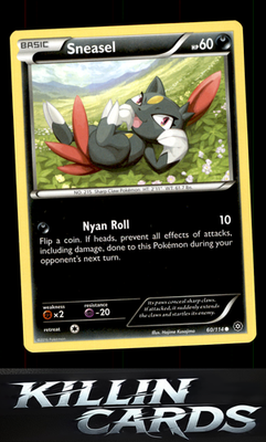 Sneasel 60/114 Pokemon Common XY - Steam Siege Card LP