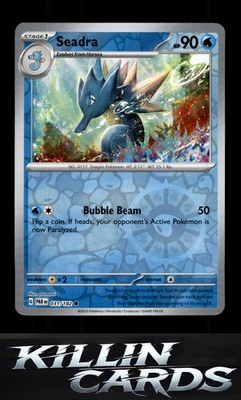 Reverse Holofoil Seadra 031/182 Pokemon Common SV04: Paradox Rift Card NM