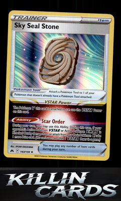 Sky Seal Stone 143/159 Pokemon Holo Rare SWSH: Crown Zenith Card NM