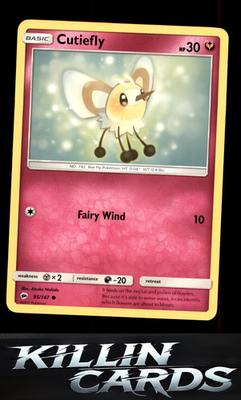 Cutiefly 95/147 Pokemon Common SM - Burning Shadows Card NM