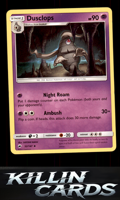 Dusclops 52/147 Pokemon Uncommon SM - Burning Shadows Card NM