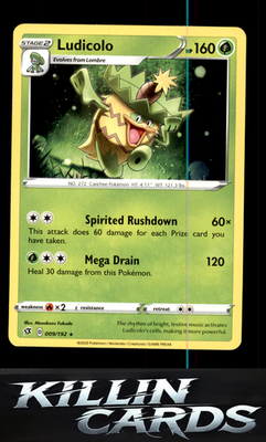 Ludicolo 009/192 Pokemon Rare SWSH02: Rebel Clash Card LP