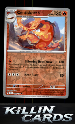 Reverse Holofoil Centiskorch 028/191 Pokemon Common SV08: Surging Sparks Card NM
