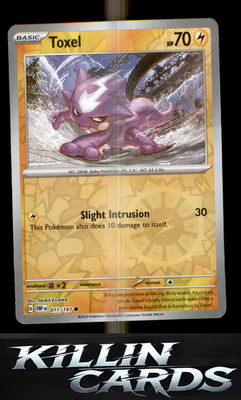 Reverse Holofoil Toxel 071/197 Pokemon Common SV03: Obsidian Flames Card NM