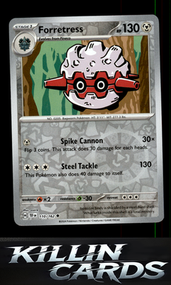Reverse Holofoil Forretress 110/162 Pokemon Uncommon SV05: Temporal Forces Card