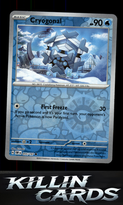 Reverse Holofoil Cryogonal 055/197 Pokemon Common SV03: Obsidian Flames Card NM
