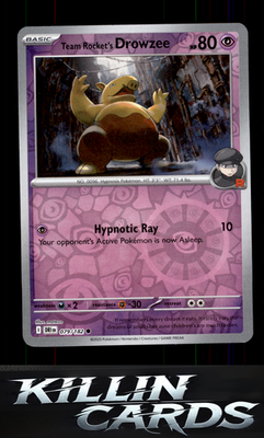 Reverse Holofoil Team Rocket's Drowzee 079/182 Pokemon Common SV10: Destined Riv