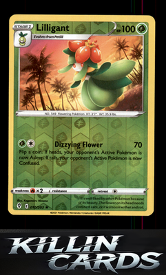 Reverse Holofoil Lilligant 010/203 Pokemon Rare SWSH07: Evolving Skies Card NM