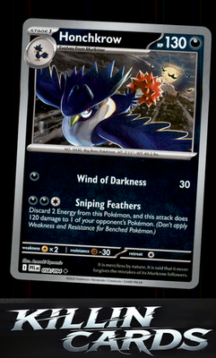 Reverse Holofoil Honchkrow 058/094 Pokemon Uncommon ME02: Phantasmal Flames Card