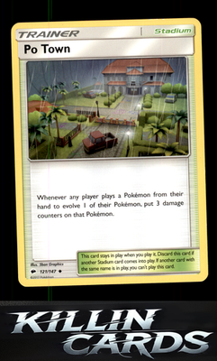 Po Town 121/147 Pokemon Uncommon SM - Burning Shadows Card NM