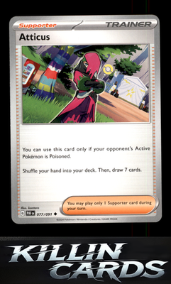 Atticus 077/091 Pokemon Uncommon SV: Paldean Fates Card NM