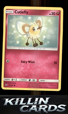 Cutiefly 95/147 Pokemon Common SM - Burning Shadows Card NM