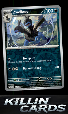 Reverse Holofoil Zweilous 118/191 Pokemon Common SV08: Surging Sparks Card NM