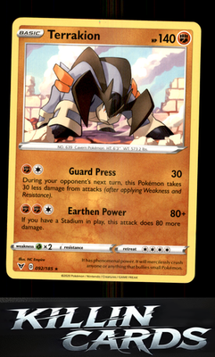 Terrakion 092/185 Pokemon Rare SWSH04: Vivid Voltage Card NM
