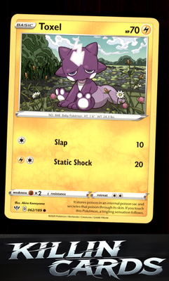 Toxel 062/189 Pokemon Common SWSH03: Darkness Ablaze Card NM