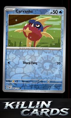 Reverse Holofoil Carvanha 046/197 Pokemon Common SV03: Obsidian Flames Card NM