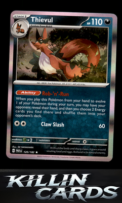 Thievul 120/182 Pokemon Rare SV04: Paradox Rift Card NM