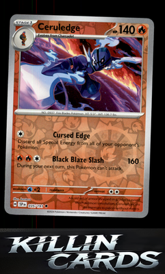 Reverse Holofoil Ceruledge - 035/191 035/191 Pokemon Uncommon SV08: Surging Spar
