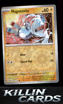 Reverse Holofoil Magnemite 063/197 Pokemon Common SV03: Obsidian Flames Card LP