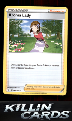 Aroma Lady 141/203 Pokemon Uncommon SWSH07: Evolving Skies Card NM