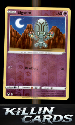 Reverse Holofoil Elgyem 079/195 Pokemon Common SWSH12: Silver Tempest Card NM