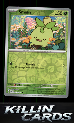 Reverse Holofoil Smoliv 019/197 Pokemon Common SV03: Obsidian Flames Card NM