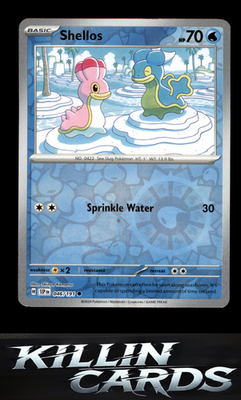 Reverse Holofoil Shellos 046/191 Pokemon Common SV08: Surging Sparks Card NM