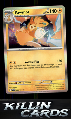 Pawmot 034/094 Pokemon Rare ME02: Phantasmal Flames Card NM