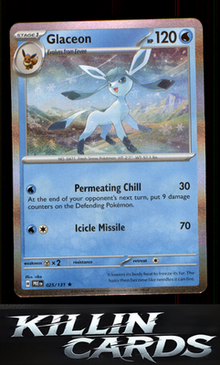 Glaceon 025/131 Pokemon Rare SV: Prismatic Evolutions Card NM