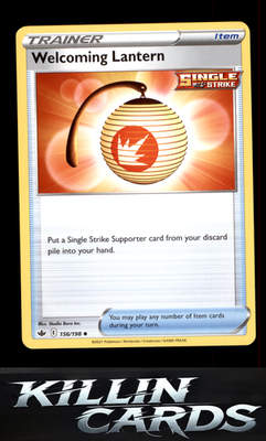 Welcoming Lantern 156/198 Pokemon Uncommon SWSH06: Chilling Reign Card NM
