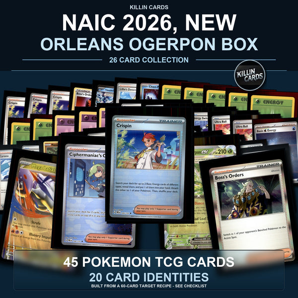 Partial Pokemon TCG NAIC 2026, New Orleans Ogerpon Box Decklist 45 Cards Deck