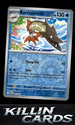 Reverse Holofoil Barraskewda 063/182 Pokemon Uncommon SV10: Destined Rivals Card