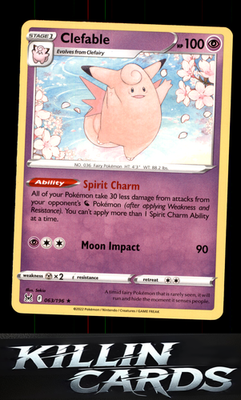 Clefable 063/196 Pokemon Rare SWSH11: Lost Origin Card NM