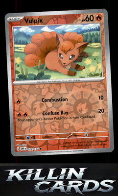 Reverse Holofoil Vulpix 028/197 Pokemon Common SV03: Obsidian Flames Card NM