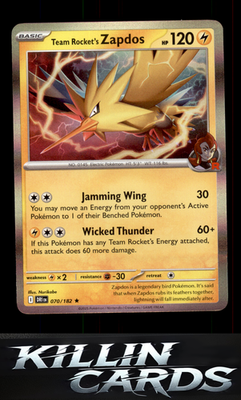 Team Rocket's Zapdos 070/182 Pokemon Rare SV10: Destined Rivals Card